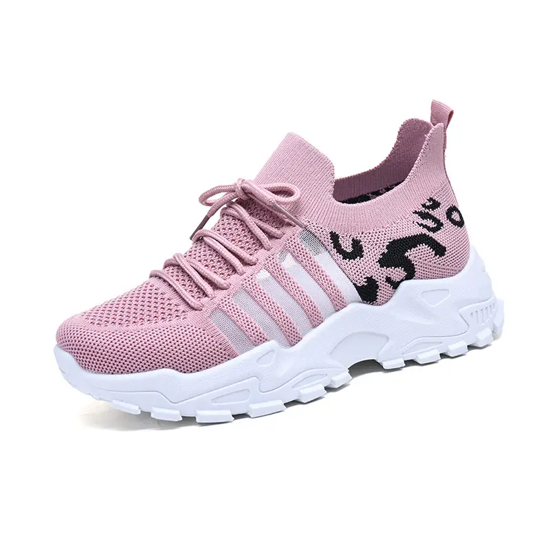 Women's Black Mesh Korean Style Sneakers with Thick White Sole - Image 3