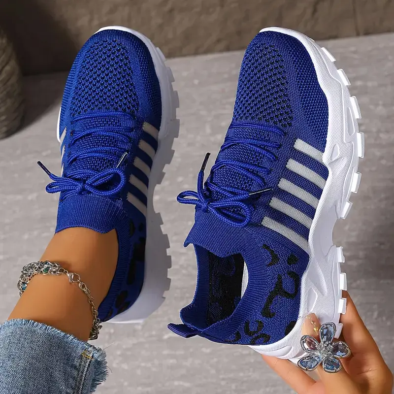 Women's Black Mesh Korean Style Sneakers with Thick White Sole - Image 4