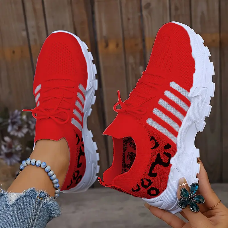 Women's Black Mesh Korean Style Sneakers with Thick White Sole - Image 5