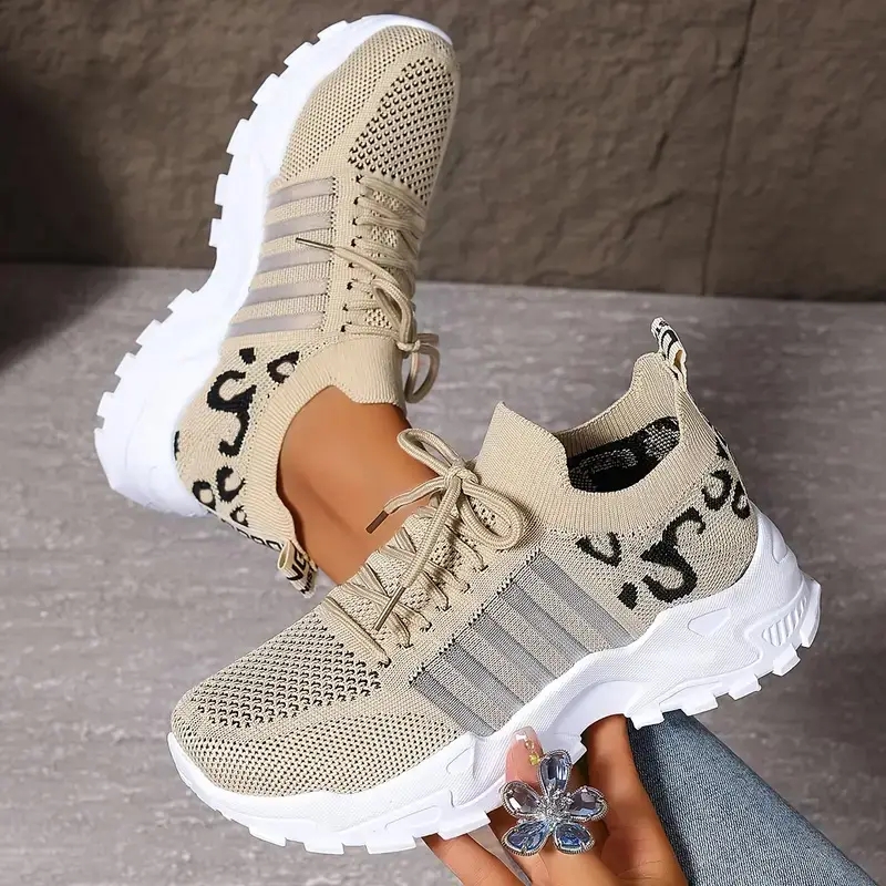Women's Black Mesh Korean Style Sneakers with Thick White Sole - Image 6