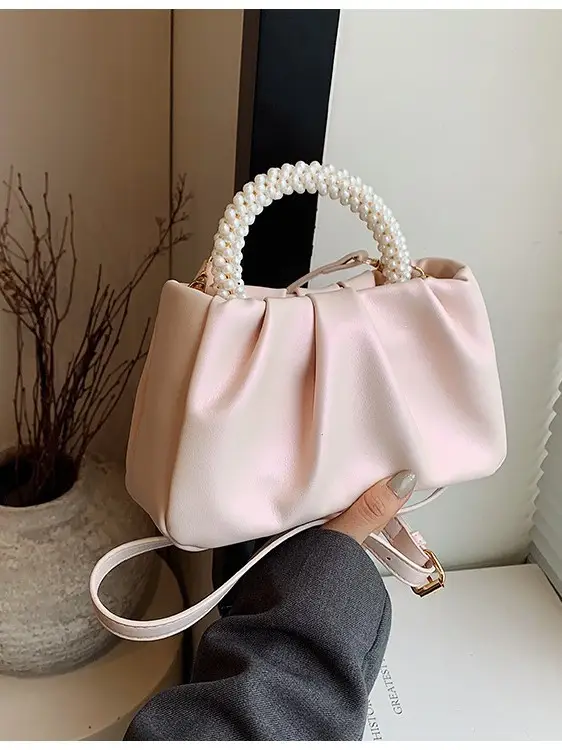 Pink Pearl Handle Shoulder Crossbody Bag - Image 6
