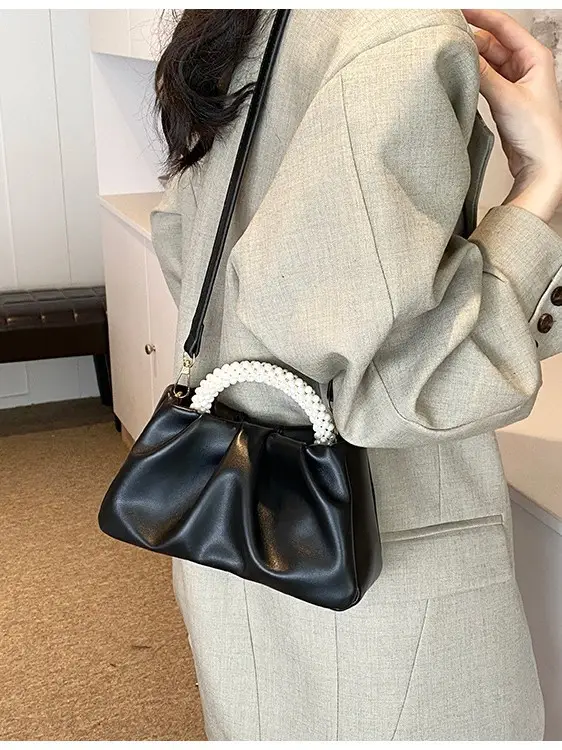 Pink Pearl Handle Shoulder Crossbody Bag - Image 7