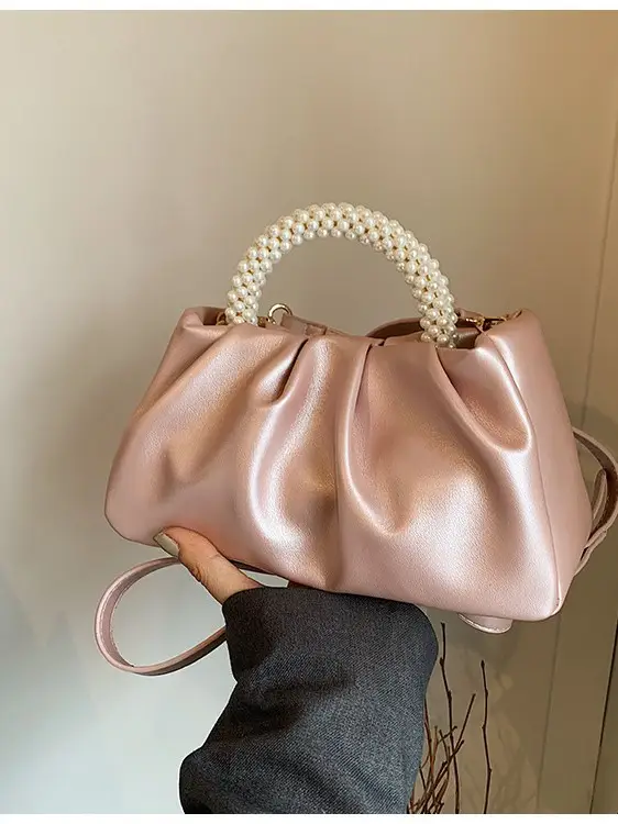 Pink Pearl Handle Shoulder Crossbody Bag - Image 9