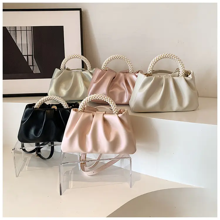 Pink Pearl Handle Shoulder Crossbody Bag — feature 1