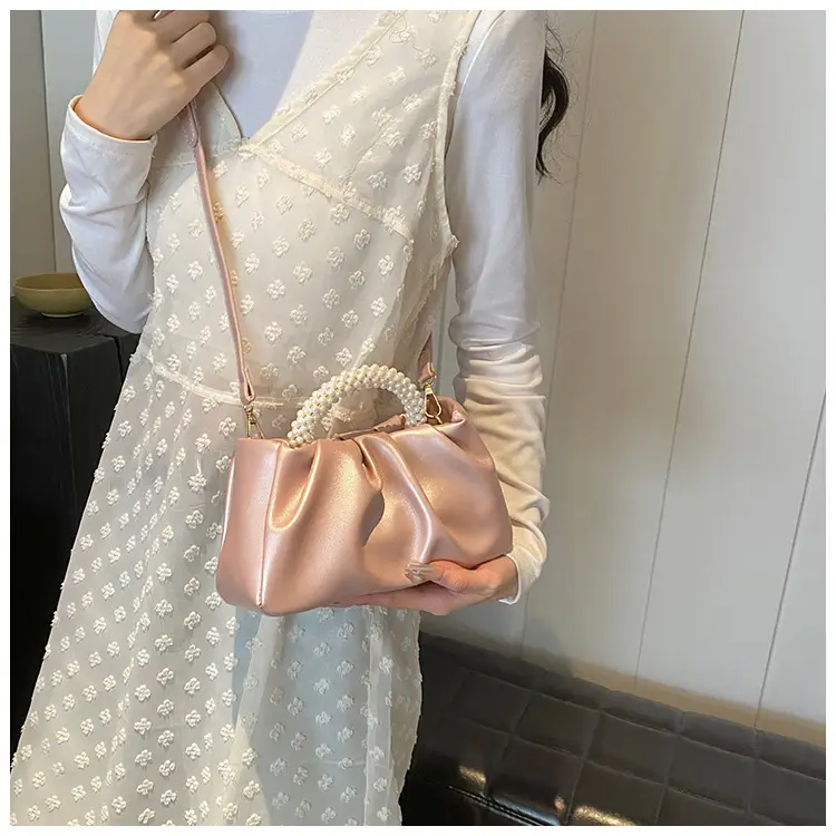 Pink Pearl Handle Shoulder Crossbody Bag — feature 32