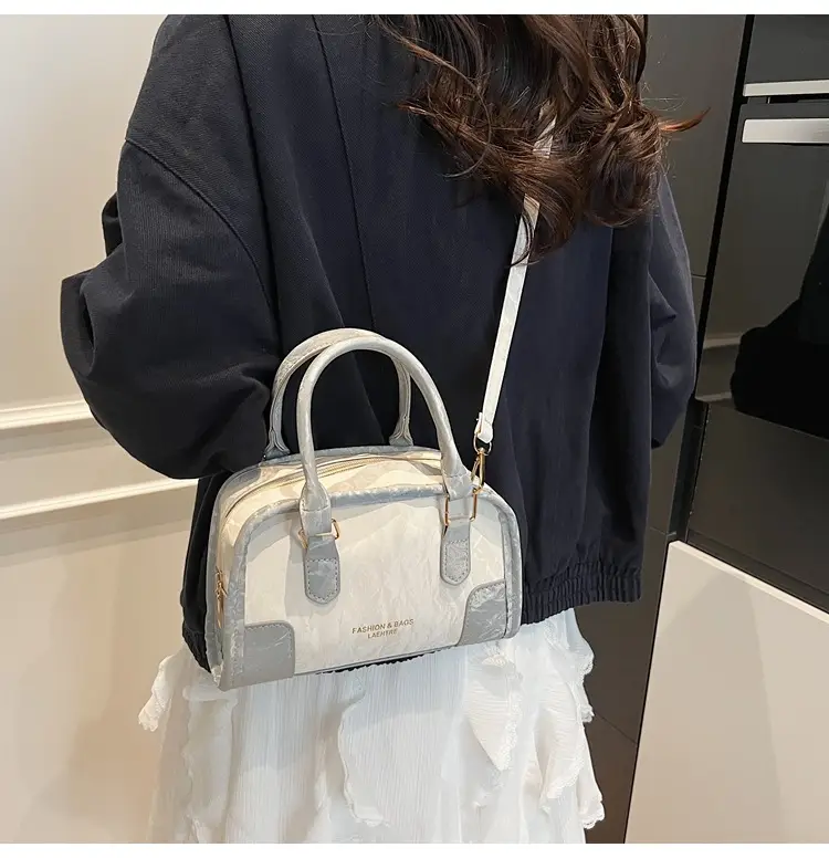 Spring & Summer Shoulder Bag with Plush Pom Pom — feature 19