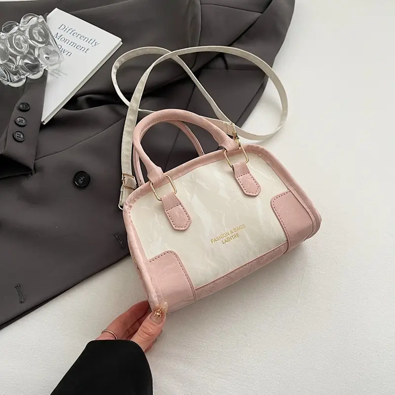 Spring & Summer Shoulder Bag with Plush Pom Pom - Image 2