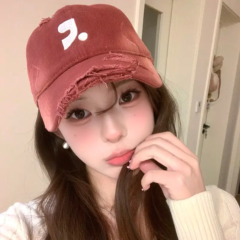 Women Blue Embroidered Baseball Cap with Big Bristle 2025 - Image 11