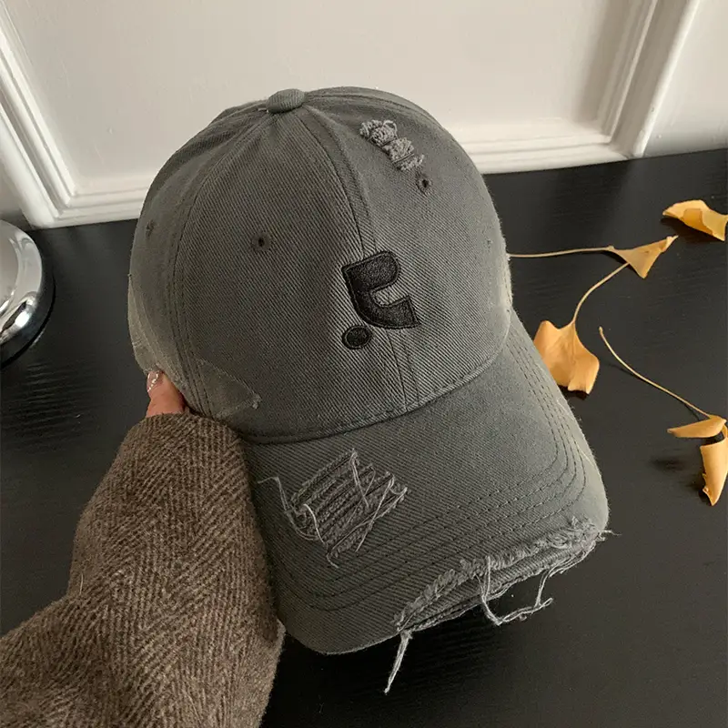 Women Blue Embroidered Baseball Cap with Big Bristle 2025 - Image 2