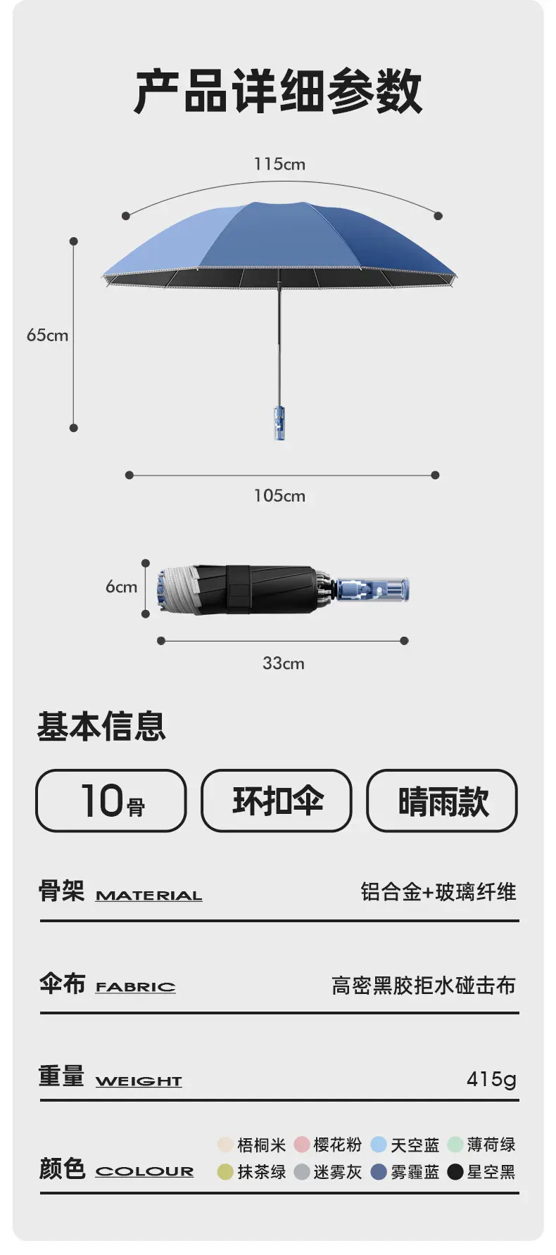10K Reverse Collation Safety Umbrella with Mechanical Handle — feature 21