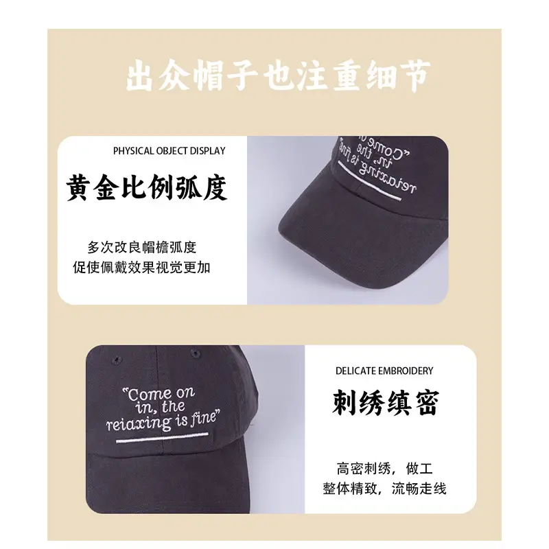2025 New Embroidered Baseball Cap White Small Men Women - Image 6