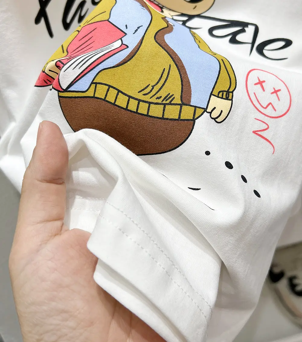 2025 Boys Cartoon T-Shirt Shorts Set Grey Black — feature 7