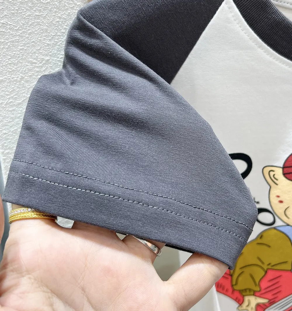 2025 Boys Cartoon T-Shirt Shorts Set Grey Black — feature 8