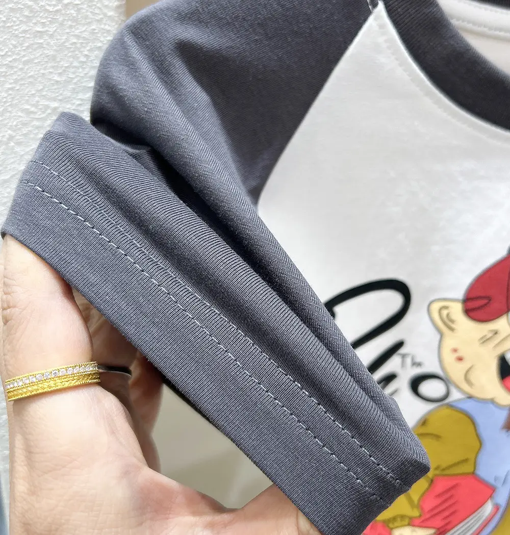 2025 Boys Cartoon T-Shirt Shorts Set Grey Black — feature 9