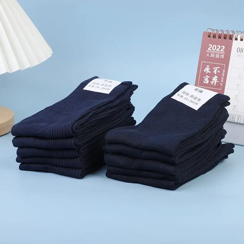 Military Training Socks Men's Summer Socks Wear-resistant Winter Socks Middle Tube Odor-proof Navy Blue Black Winter Breathable Sports Socks — feature 11