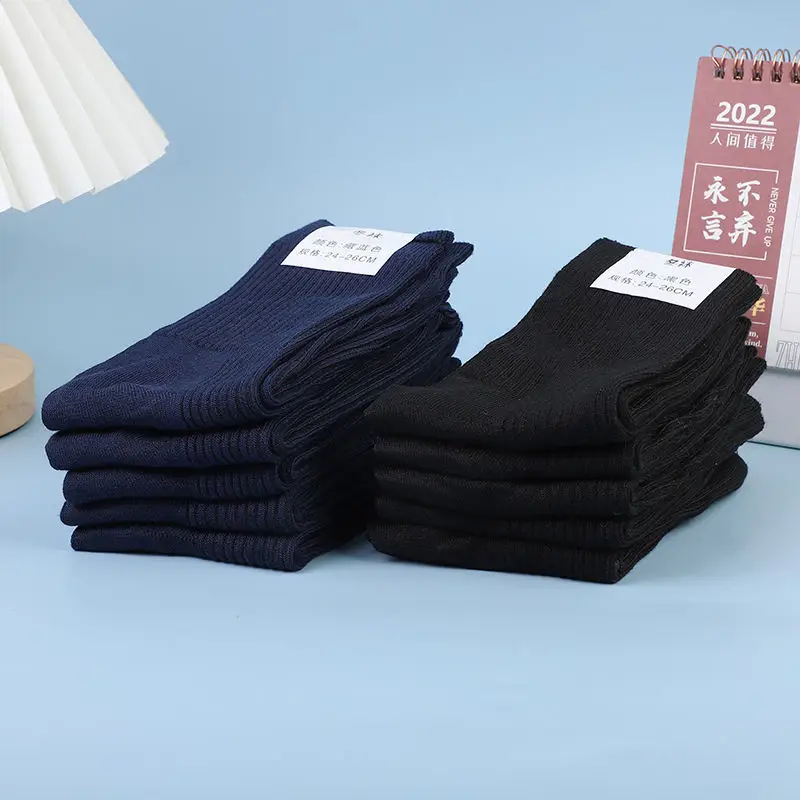 Military Training Socks Men's Summer Socks Wear-resistant Winter Socks Middle Tube Odor-proof Navy Blue Black Winter Breathable Sports Socks — feature 12