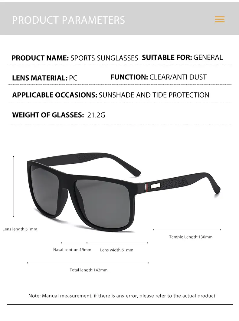 Men Women Polarized Sunglasses Black Grey Film Driving Fishing — feature 9