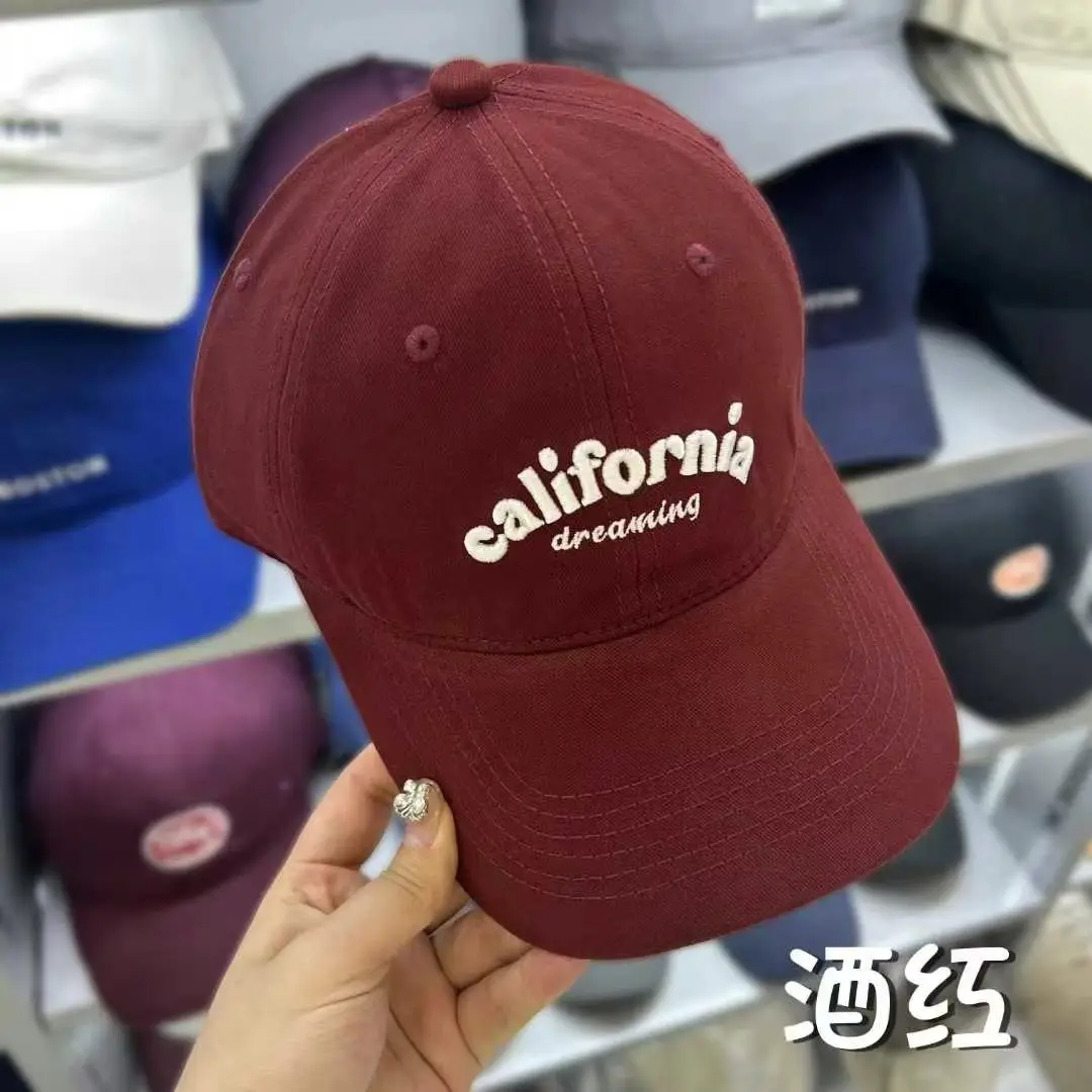 California Letter Embroidered Beige Baseball Cap