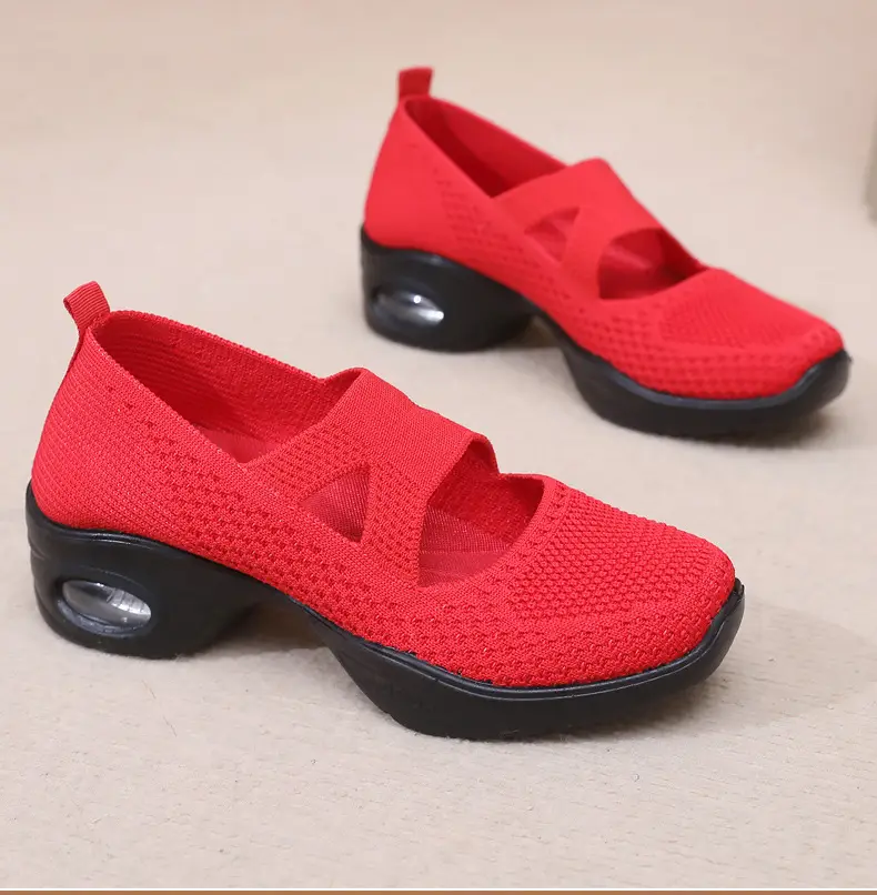 Breathable Flying Woven Noodle Dancing Shoes Women's Work Shoes Soft Sole Air Cushion Moms Shoes Old Beijing Cloth Shoes Women's Square Dancing Shoes — feature 24