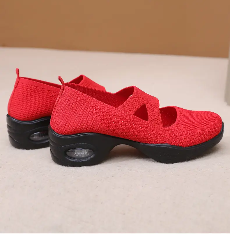 Breathable Flying Woven Noodle Dancing Shoes Women's Work Shoes Soft Sole Air Cushion Moms Shoes Old Beijing Cloth Shoes Women's Square Dancing Shoes — feature 27