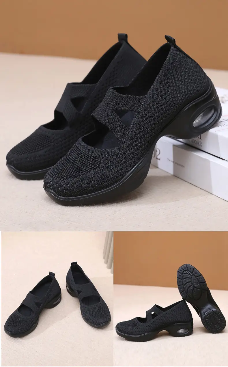 Breathable Flying Woven Noodle Dancing Shoes Women's Work Shoes Soft Sole Air Cushion Moms Shoes Old Beijing Cloth Shoes Women's Square Dancing Shoes — feature 29
