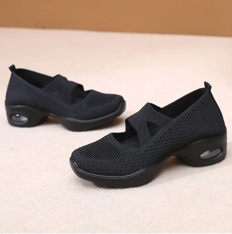 Breathable Flying Woven Noodle Dancing Shoes Women's Work Shoes Soft Sole Air Cushion Moms Shoes Old Beijing Cloth Shoes Women's Square Dancing Shoes — feature 31