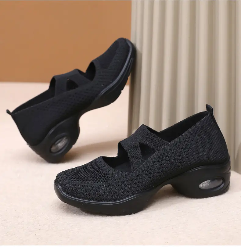 Breathable Flying Woven Noodle Dancing Shoes Women's Work Shoes Soft Sole Air Cushion Moms Shoes Old Beijing Cloth Shoes Women's Square Dancing Shoes — feature 32