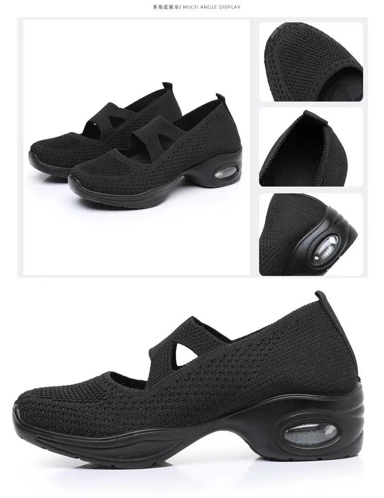 Breathable Flying Woven Noodle Dancing Shoes Women's Work Shoes Soft Sole Air Cushion Moms Shoes Old Beijing Cloth Shoes Women's Square Dancing Shoes — feature 37