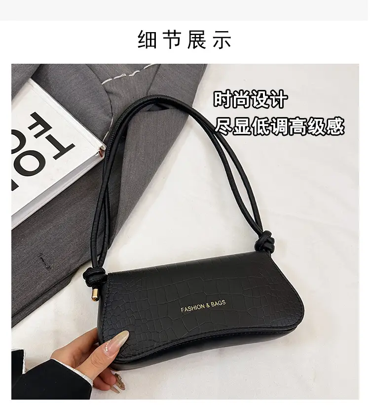 Retro Crossbody Bag Women Brown Croc Texture 2025 — feature 4