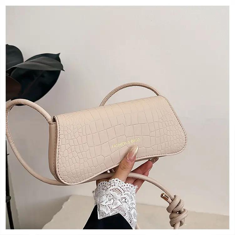 Retro Crossbody Bag Women Brown Croc Texture 2025 - Image 5