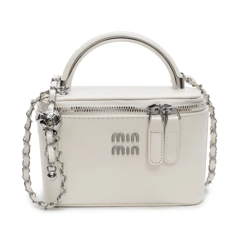Women's Chain Strap Mini Crossbody Bag Cream - Image 11