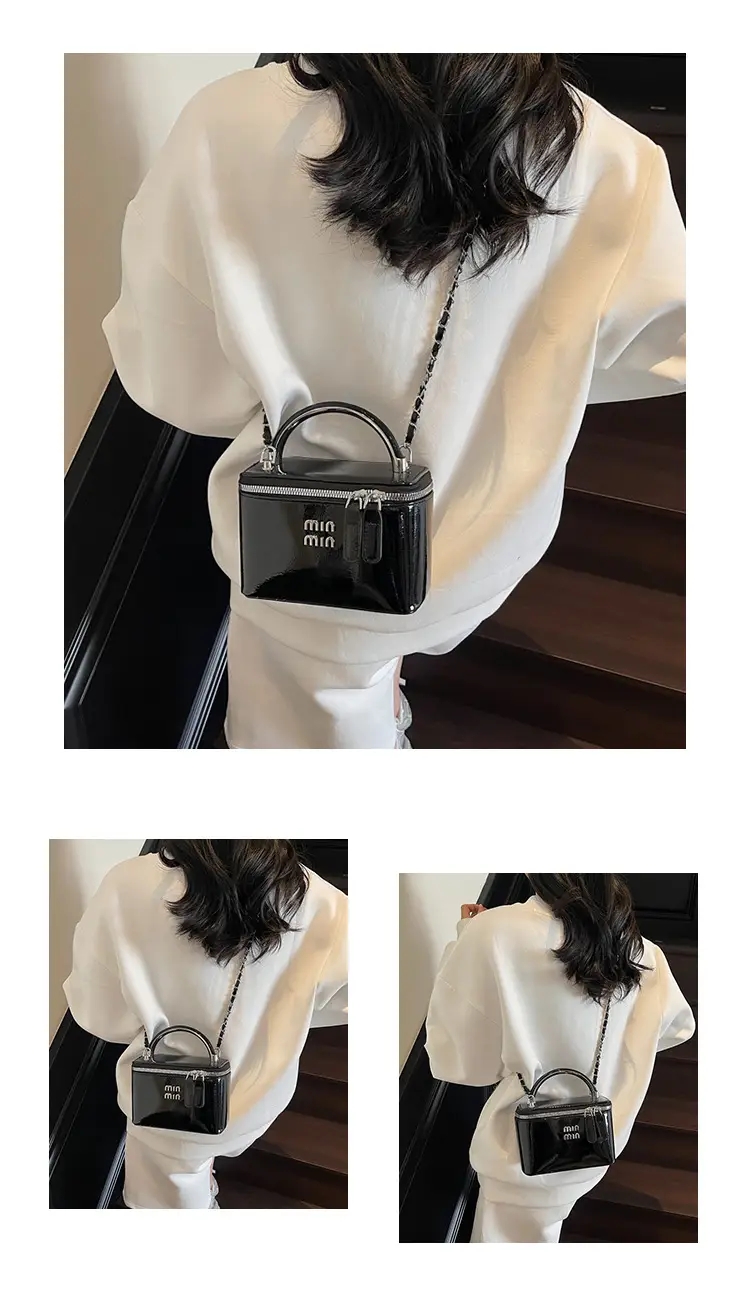 Women's Chain Strap Mini Crossbody Bag Cream — feature 14