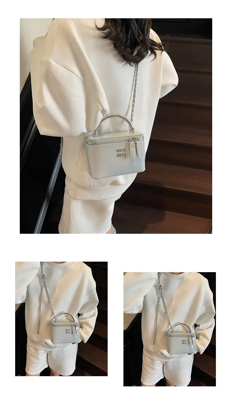 Women's Chain Strap Mini Crossbody Bag Cream — feature 15