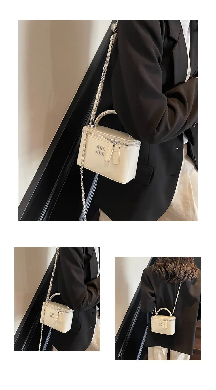 Women's Chain Strap Mini Crossbody Bag Cream — feature 16