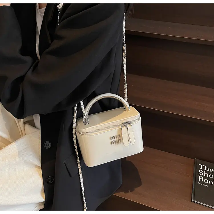 Women's Chain Strap Mini Crossbody Bag Cream — feature 28