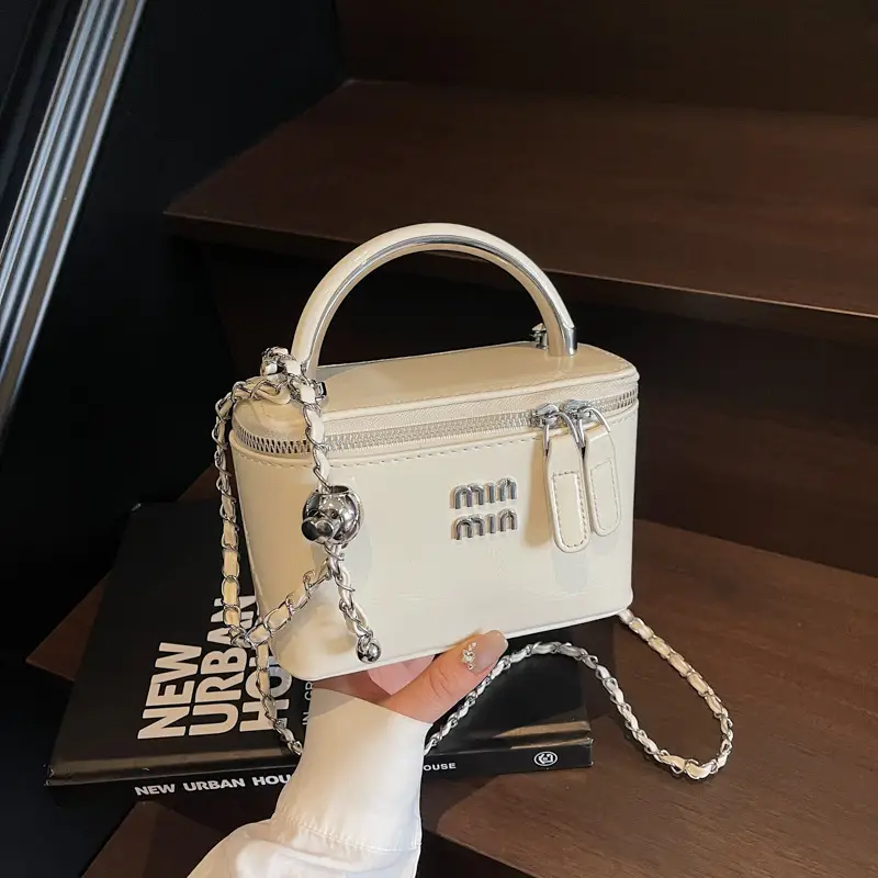Women's Chain Strap Mini Crossbody Bag Cream - Image 2