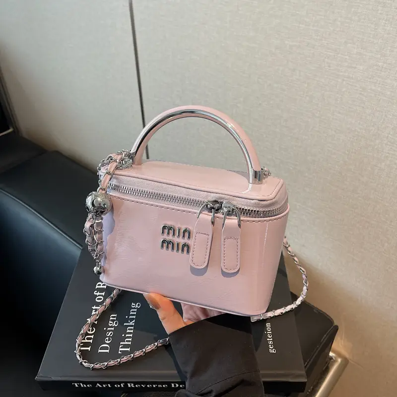 Women's Chain Strap Mini Crossbody Bag Cream - Image 6