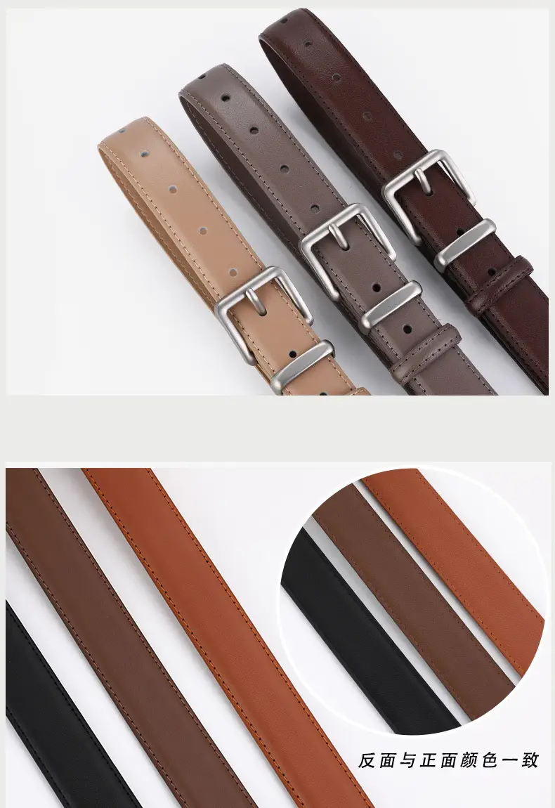 Women's Brown Cowhide Belt for Casual Wear — feature 8