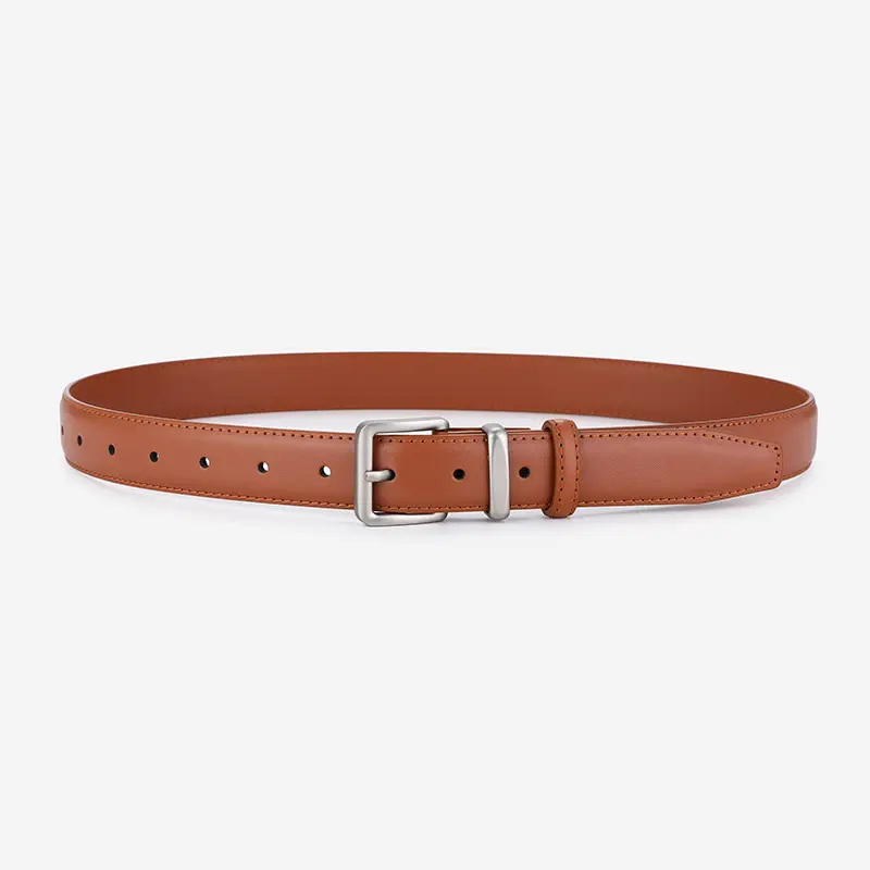 Women's Brown Cowhide Belt for Casual Wear