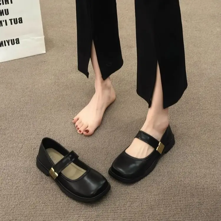 Women's Mary Jane Flat Shoes Brown Leather Spring Summer — feature 8
