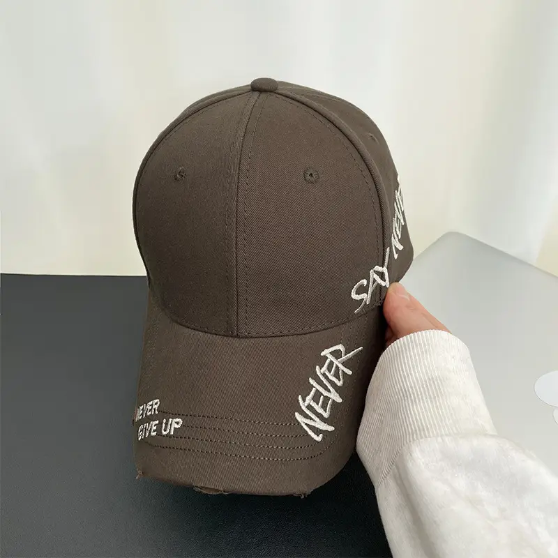 Side Letter Embroidered Washed Cap for Men Summer - Image 4