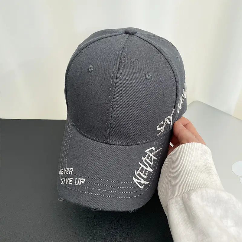 Side Letter Embroidered Washed Cap for Men Summer - Image 6