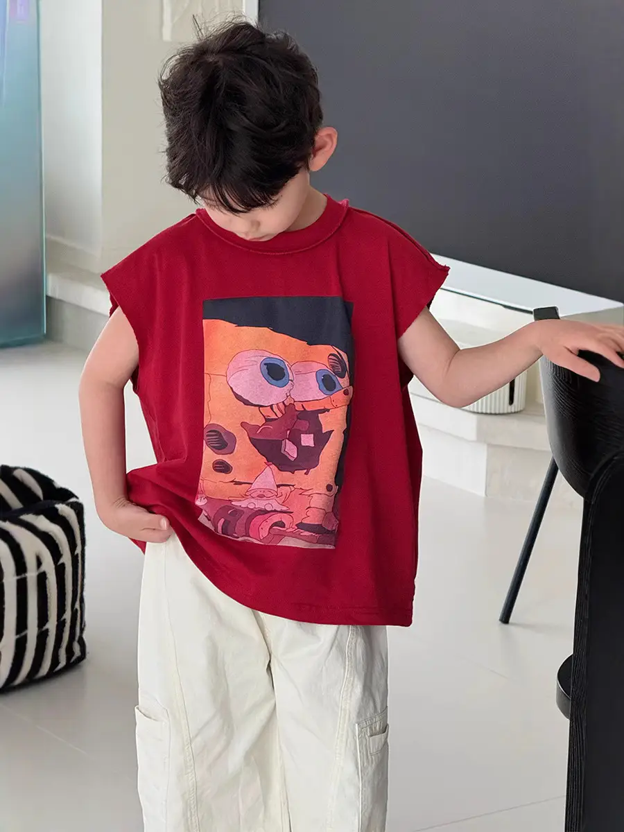 Boys Red Graphic T-Shirt Short Sleeve Casual 2025 - Image 6