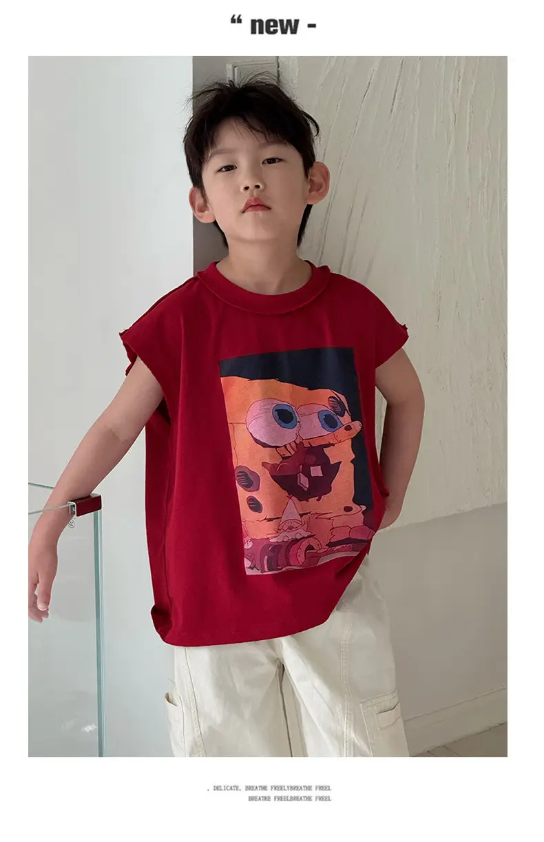 Boys Red Graphic T-Shirt Short Sleeve Casual 2025 — feature 14