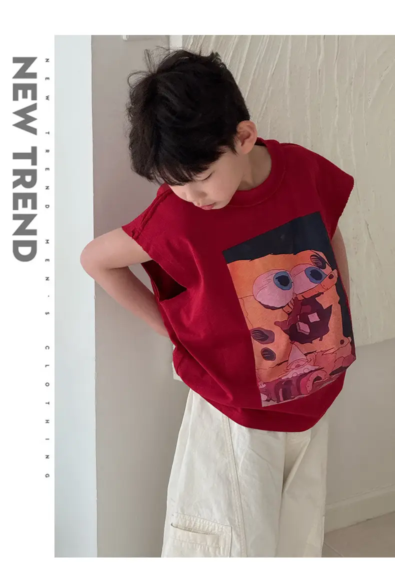 Boys Red Graphic T-Shirt Short Sleeve Casual 2025 — feature 17