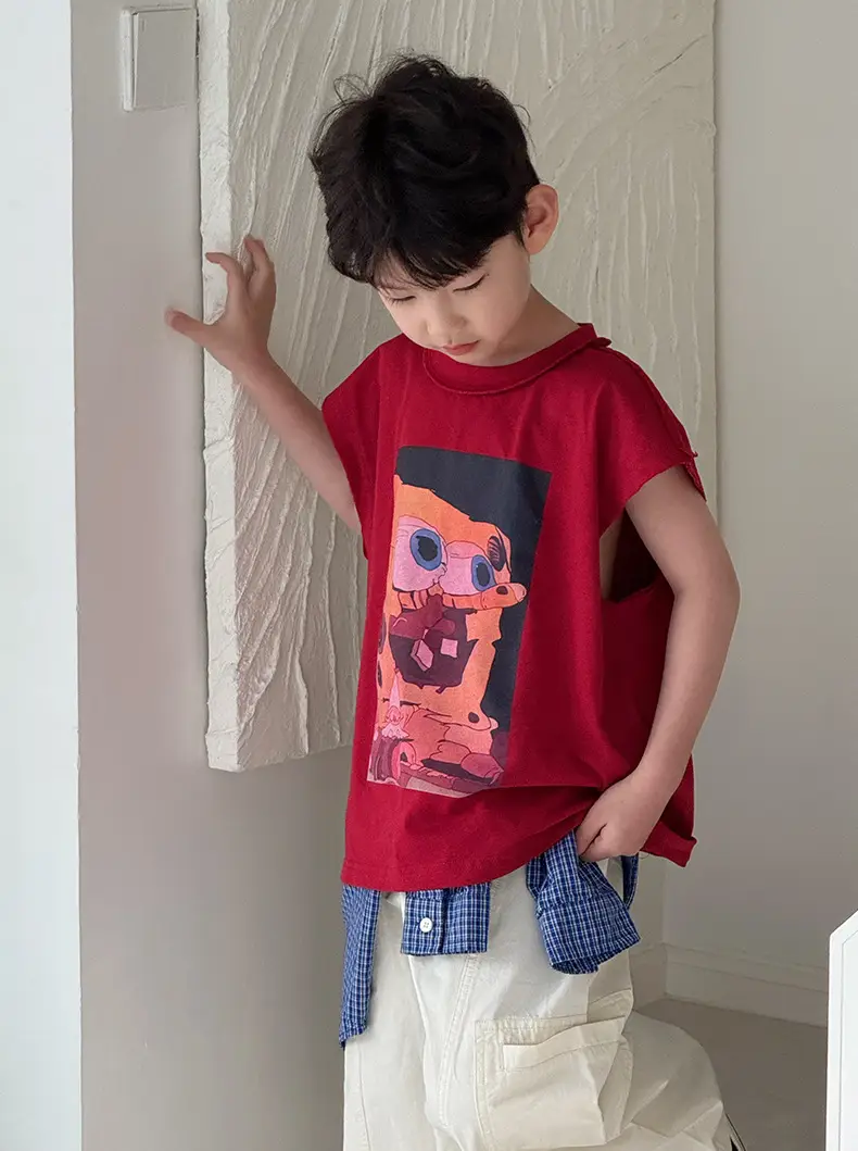 Boys Red Graphic T-Shirt Short Sleeve Casual 2025 — feature 20