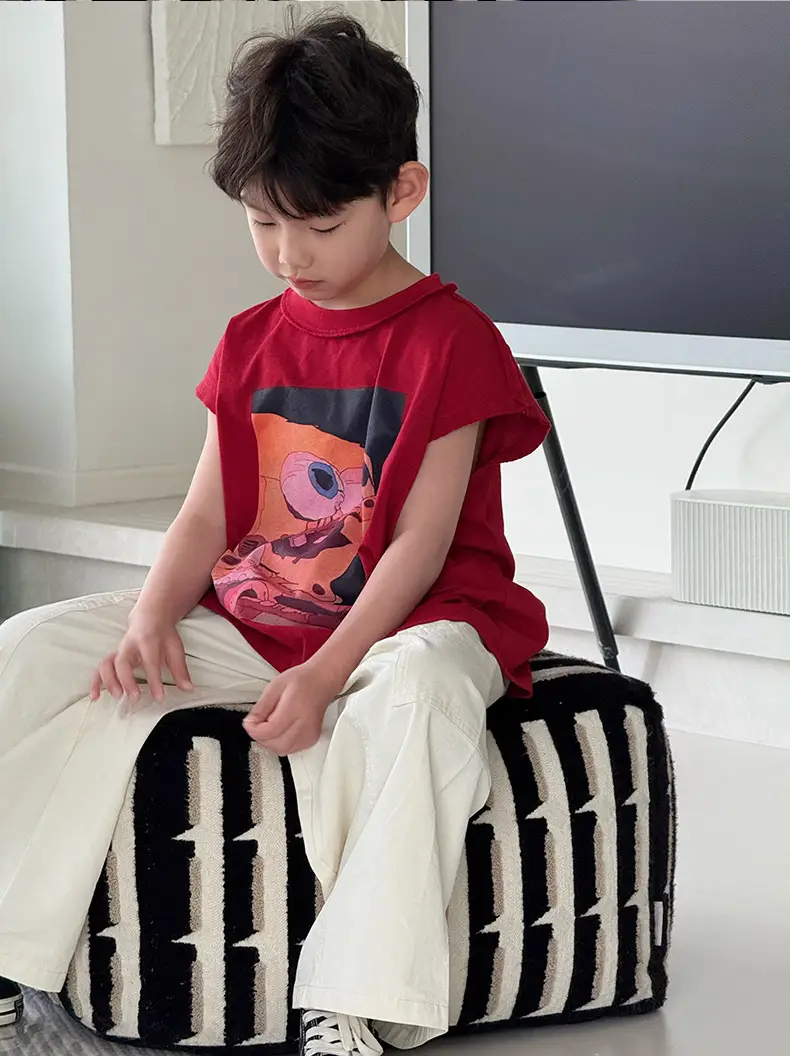 Boys Red Graphic T-Shirt Short Sleeve Casual 2025 — feature 21