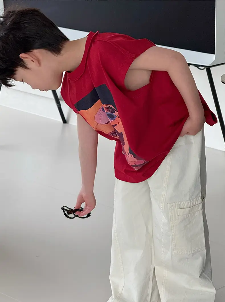 Boys Red Graphic T-Shirt Short Sleeve Casual 2025 — feature 22