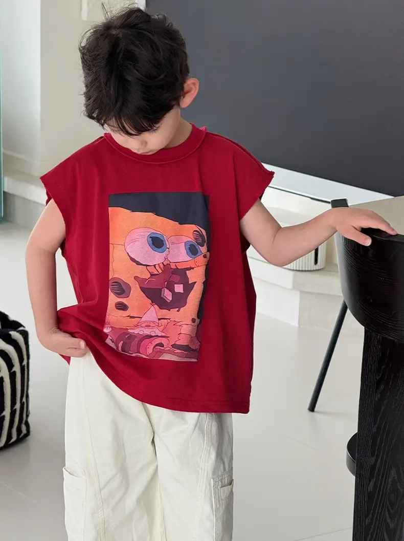Boys Red Graphic T-Shirt Short Sleeve Casual 2025 — feature 23