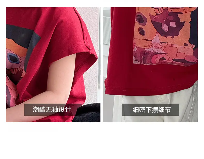 Boys Red Graphic T-Shirt Short Sleeve Casual 2025 — feature 5